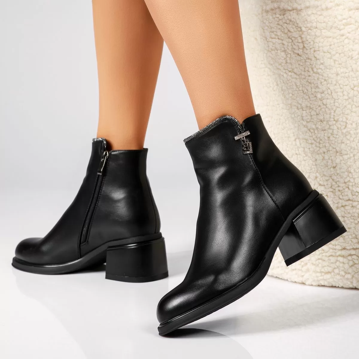 Botine Dama îmblanite Zia Negre #17507