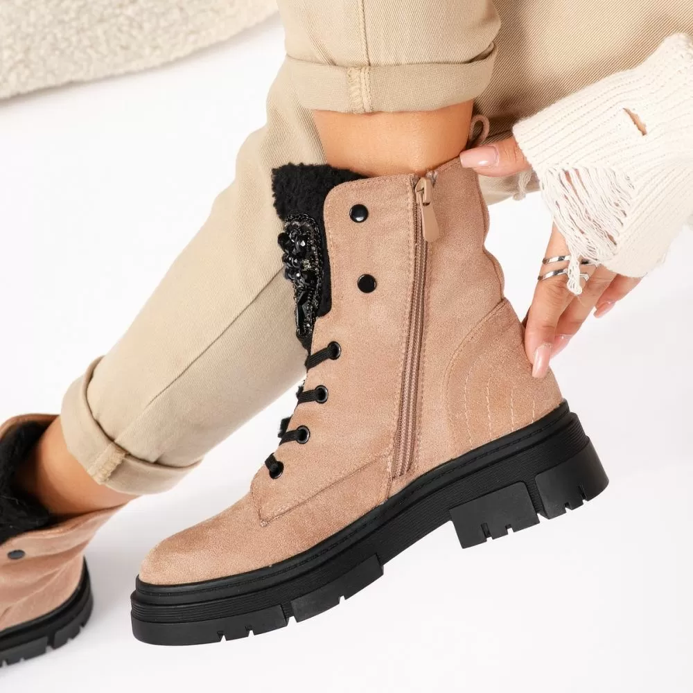 Ghete Dama îmblanite Mila Khaki #17577