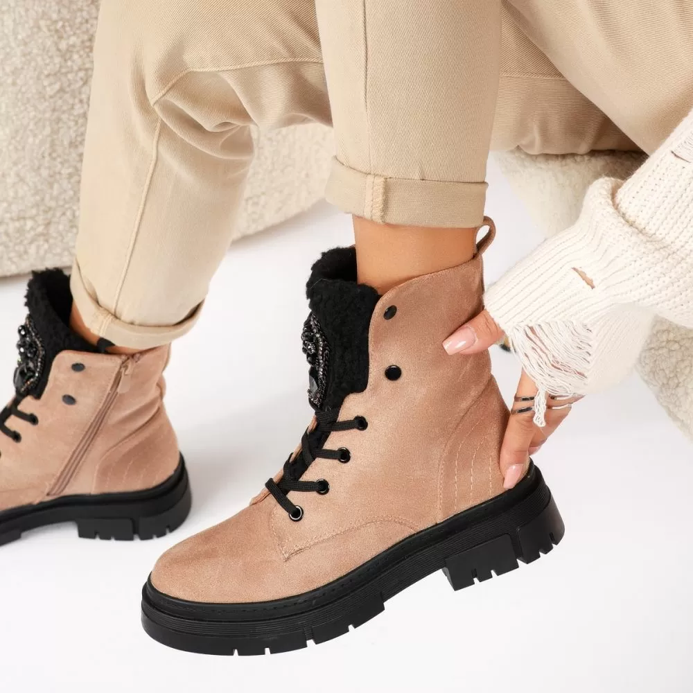 Ghete Dama îmblanite Mila Khaki #17577