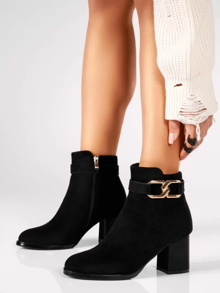 Botine Dama îmblanite Hailey Negre #17607