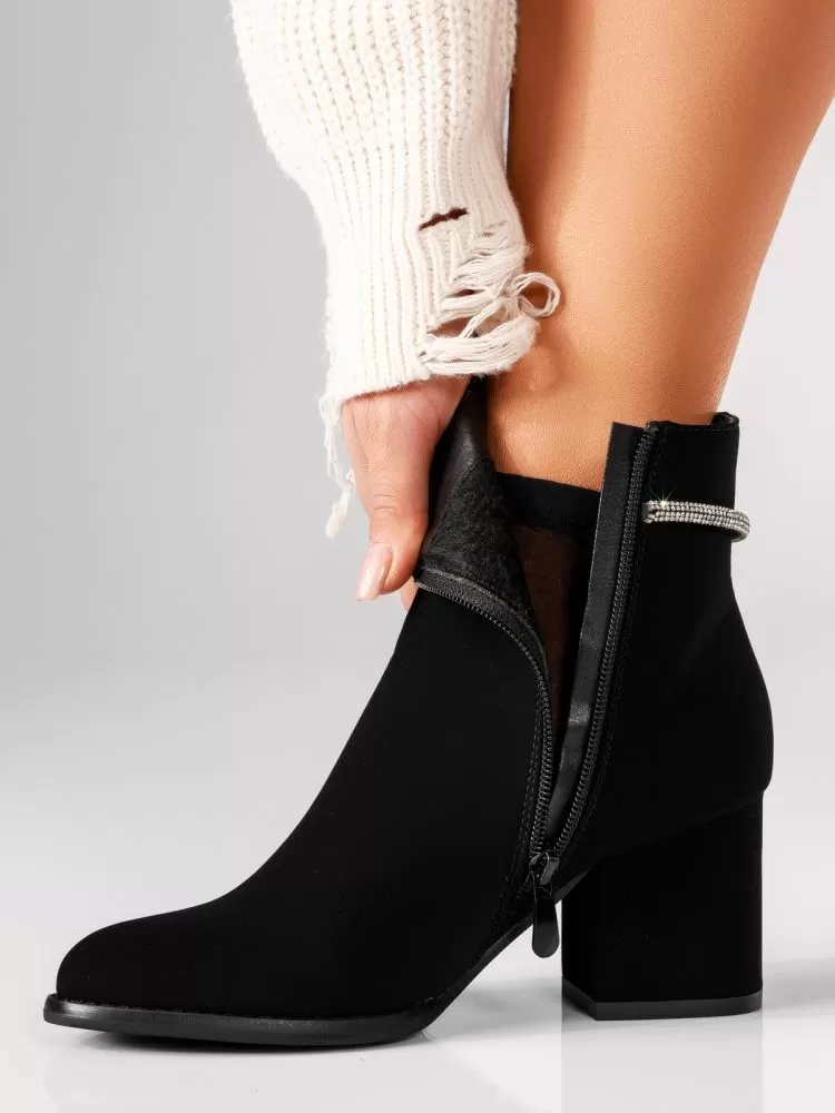 Botine Dama îmblanite Freya Negre #17673