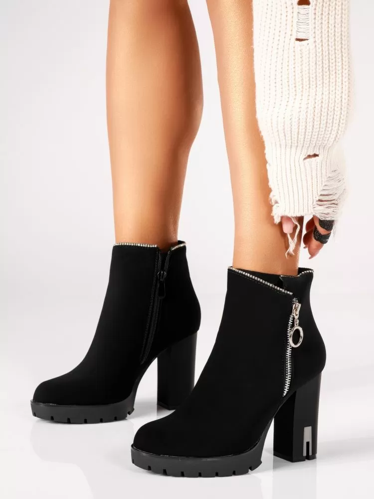 Botine Dama îmblanite Magnolia Negre #17696