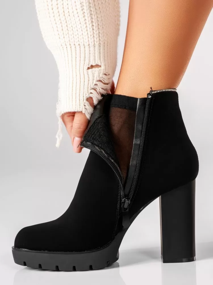 Botine Dama îmblanite Magnolia Negre #17696