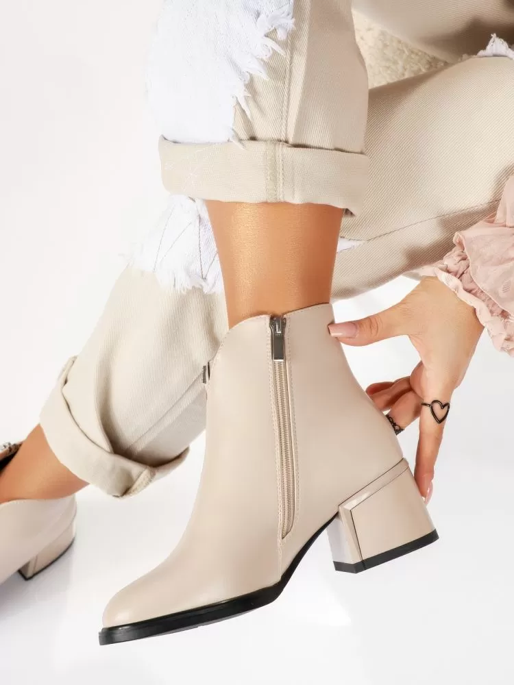 Botine Dama îmblanite Pailey Bej #17735