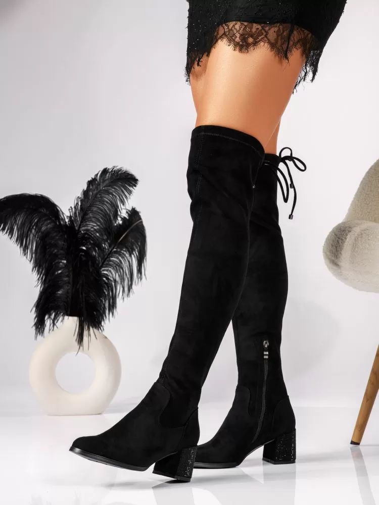 Cizme Dama Lungi Dalina Negre #18002