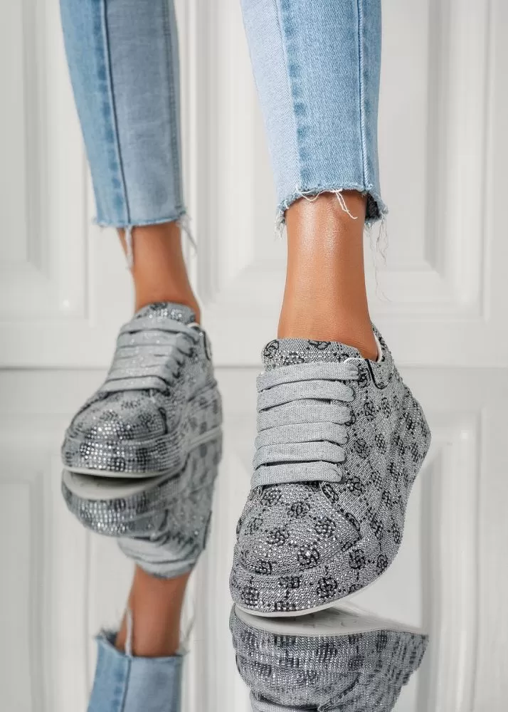 Adidasi dama gri din material textil Olivia #18068