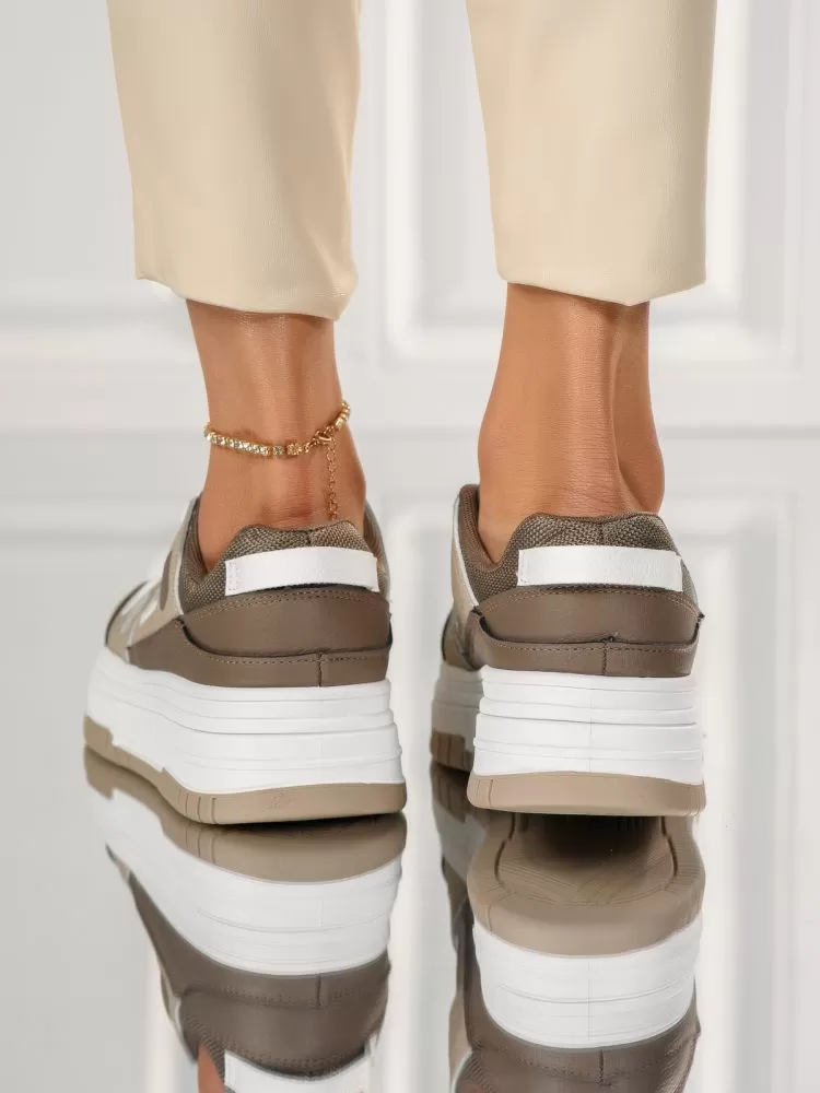 Adidasi dama khaki din piele ecologica Jack2 #18093