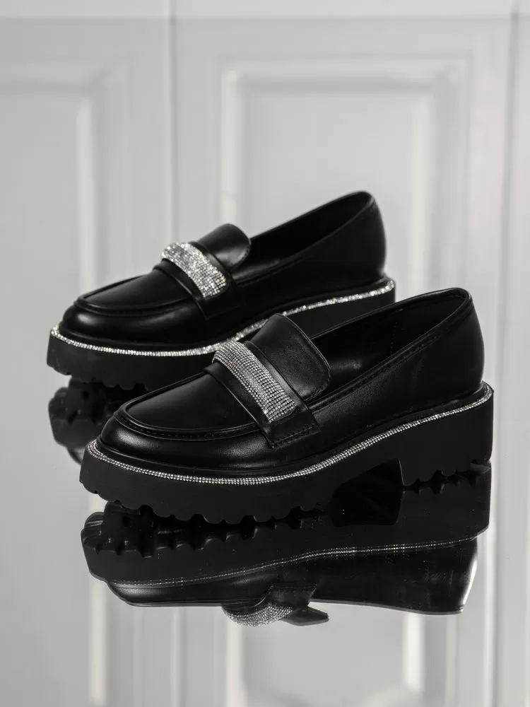 Pantofi casual dama negri din piele ecologica Oana #18143