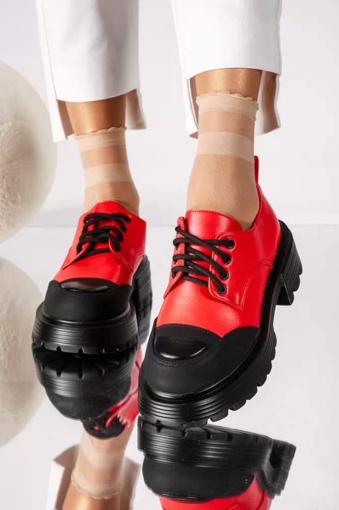 Pantofi casual dama portocalii din piele ecologica Maeve #18247