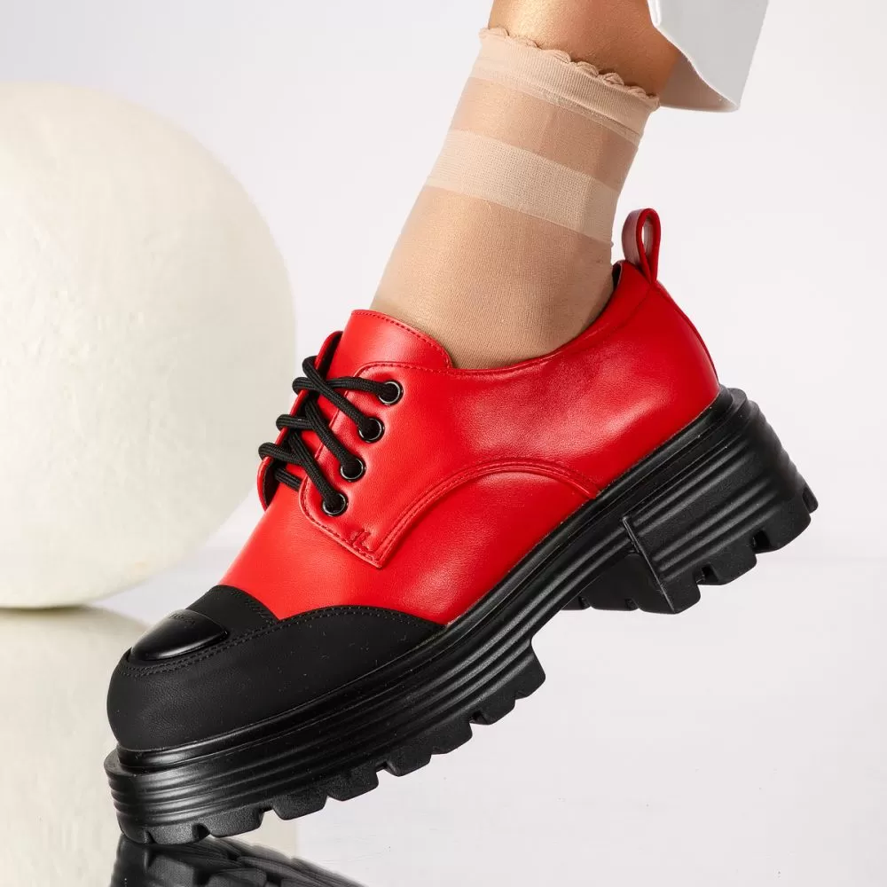 Pantofi casual dama portocalii din piele ecologica Maeve #18247