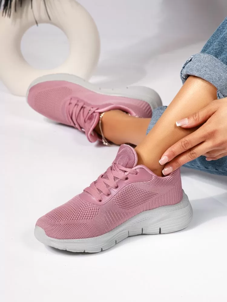 Adidasi dama roz din material textil Mia #18455