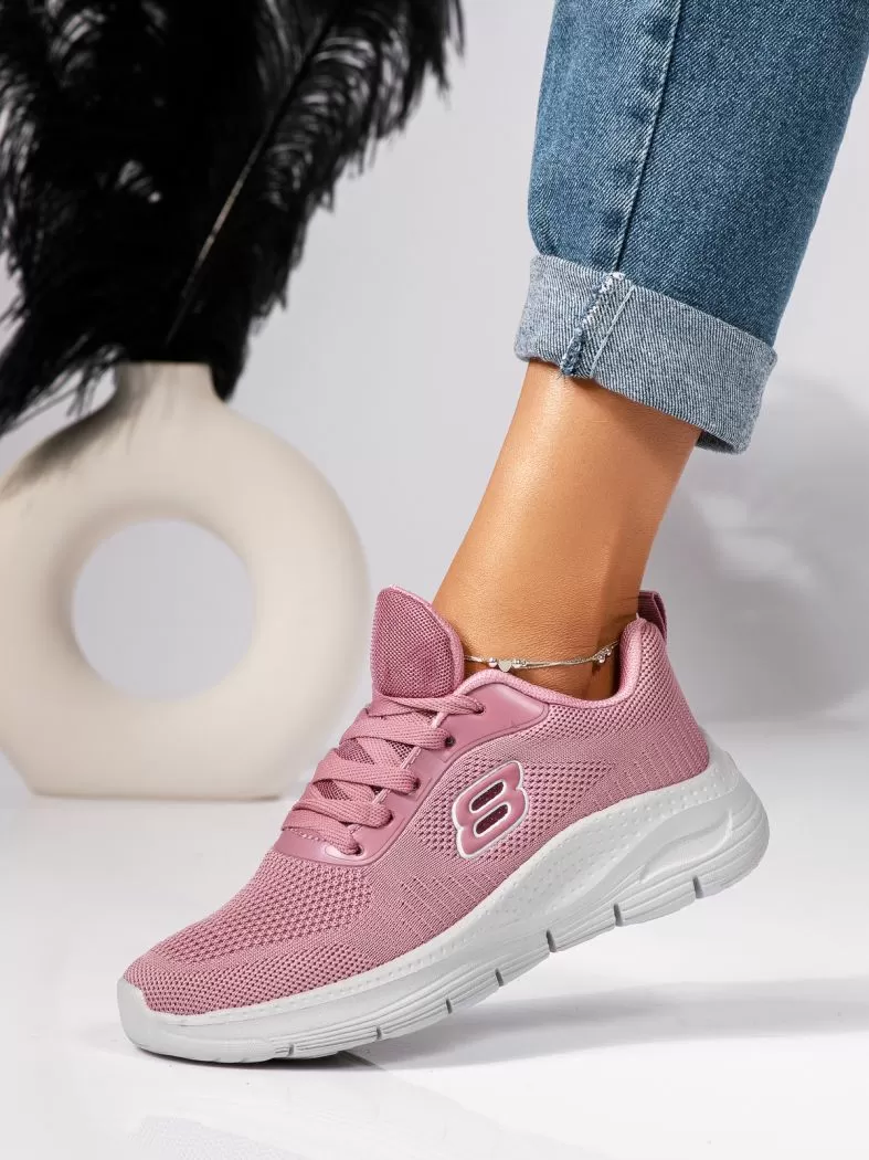 Adidasi dama roz din material textil Mia #18455