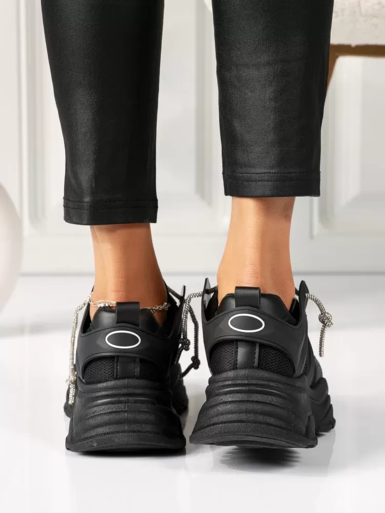 Adidasi dama negri din piele ecologica Ellie #18461