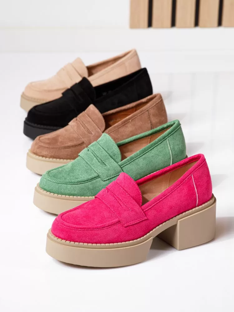 Pantofi casual dama bej din piele ecologica intoarsa Luca #18733