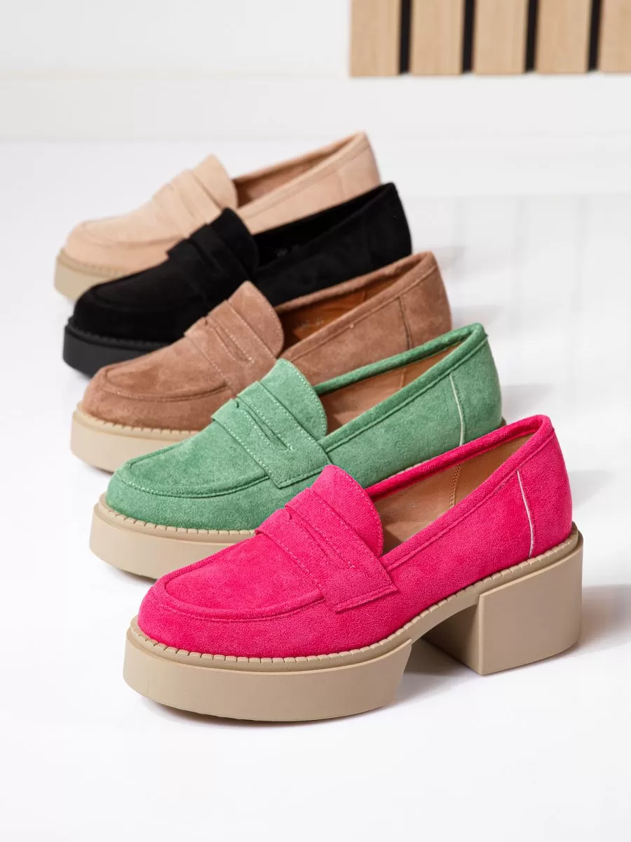 Pantofi casual dama bej din piele ecologica intoarsa Luca #18733