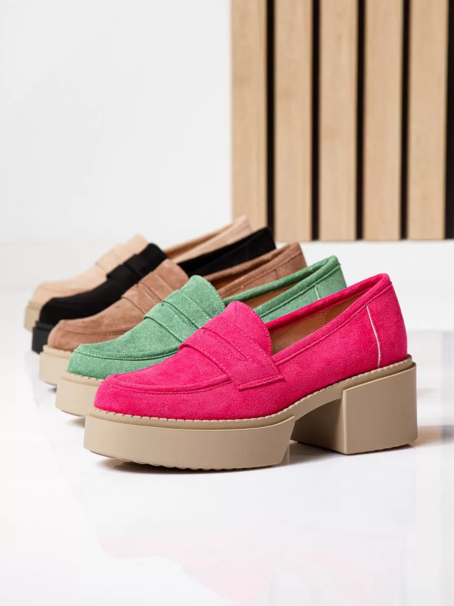 Pantofi casual dama bej din piele ecologica intoarsa Luca #18733