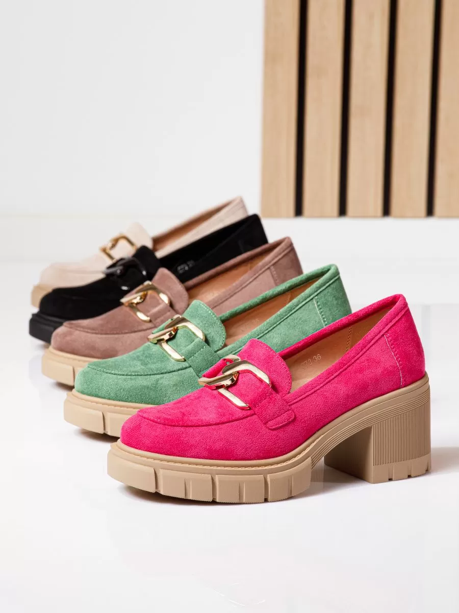 Pantofi casual dama verzi din piele ecologica intoarsa Mila #18744