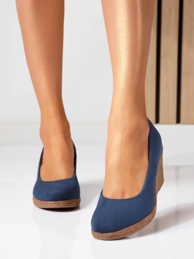 Pantofi dama cu platforma bleumarin din piele ecologica intoarsa Layla #18749