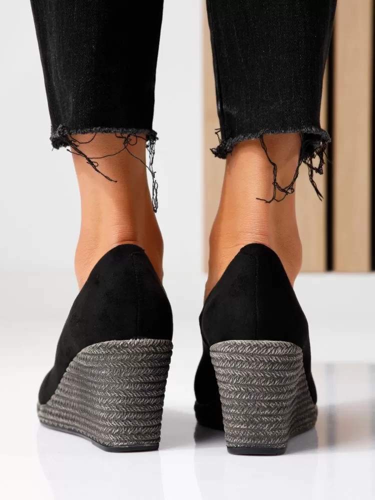Pantofi dama cu platforma negri din piele ecologica intoarsa Layla #18750