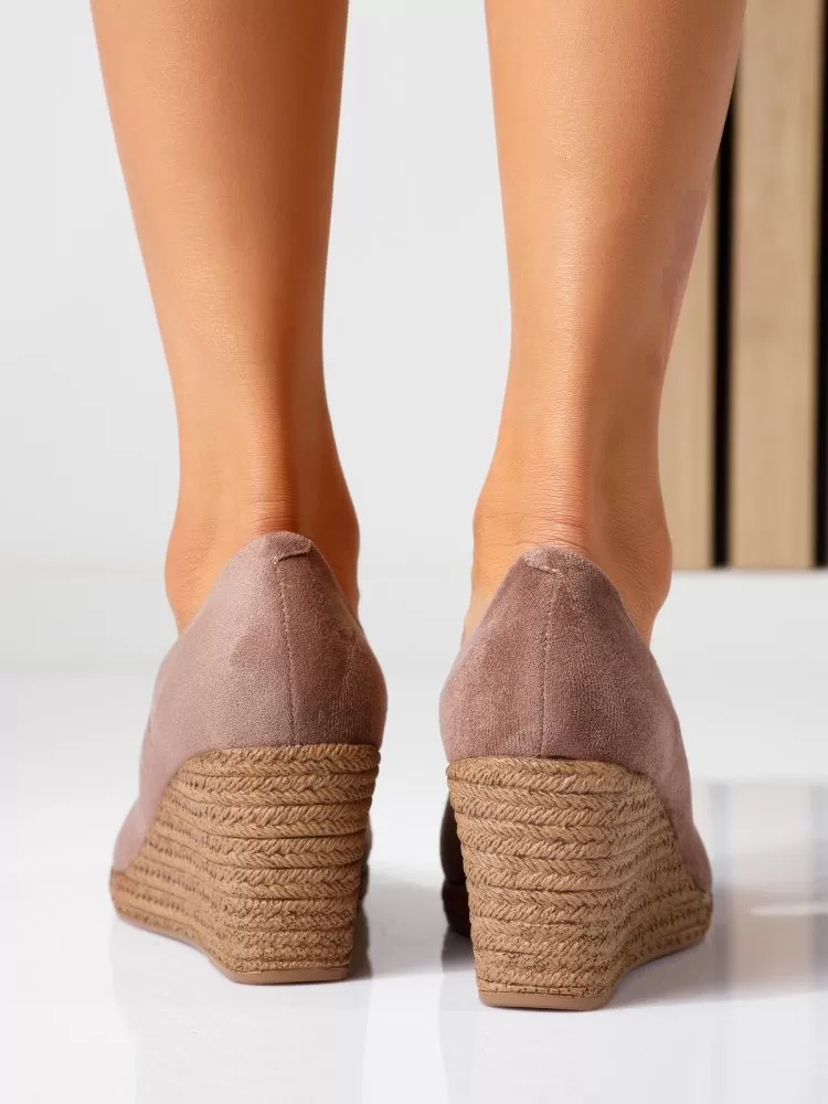 Pantofi dama cu platforma khaki din piele ecologica intoarsa Layla #18752