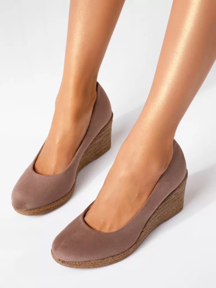 Pantofi dama cu platforma khaki din piele ecologica intoarsa Layla #18752
