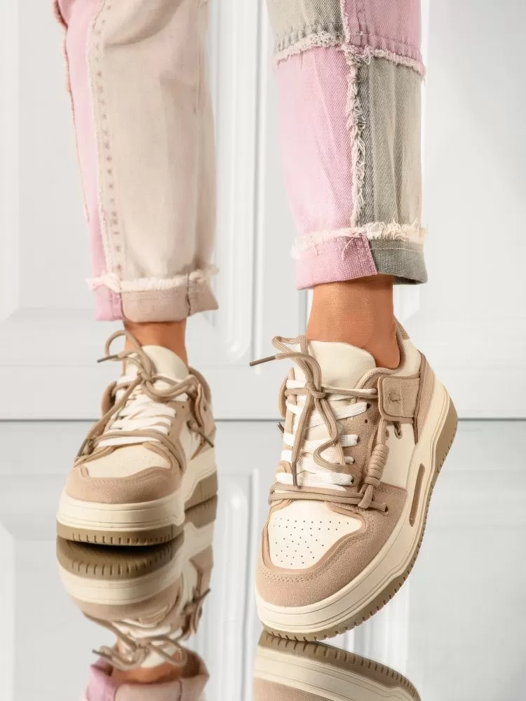 Adidasi dama khaki din piele ecologica Callie #19143