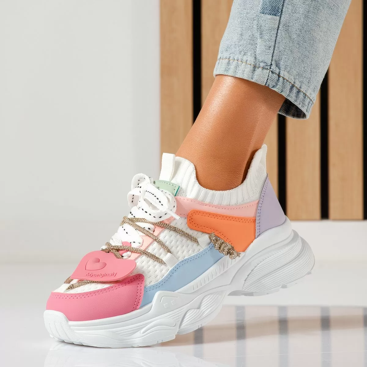 Adidasi dama multicolor din piele ecologica Bria #19241