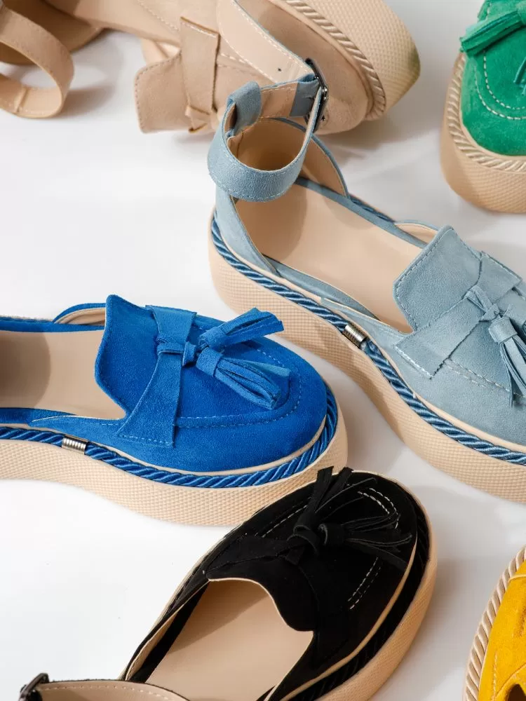 Pantofi casual dama negri din piele ecologica intoarsa Lena #19345
