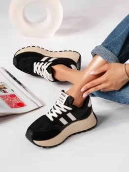 Adidasi dama negri din piele ecologica Isabella #19583