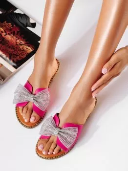 Papuci dama fucsia din piele ecologica Ina #19746