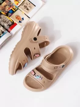 Sandale cu platforma dama khaki din material sintetic Shasa #19887