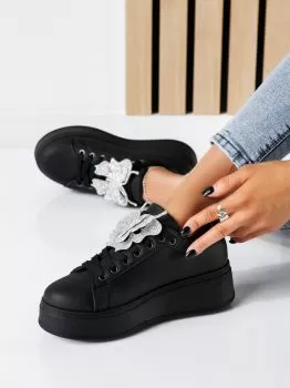 Adidasi dama negri din piele ecologica Nina #19954