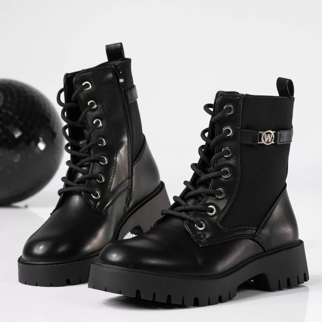 Ghete dama negre din piele ecologica Nadia #20206