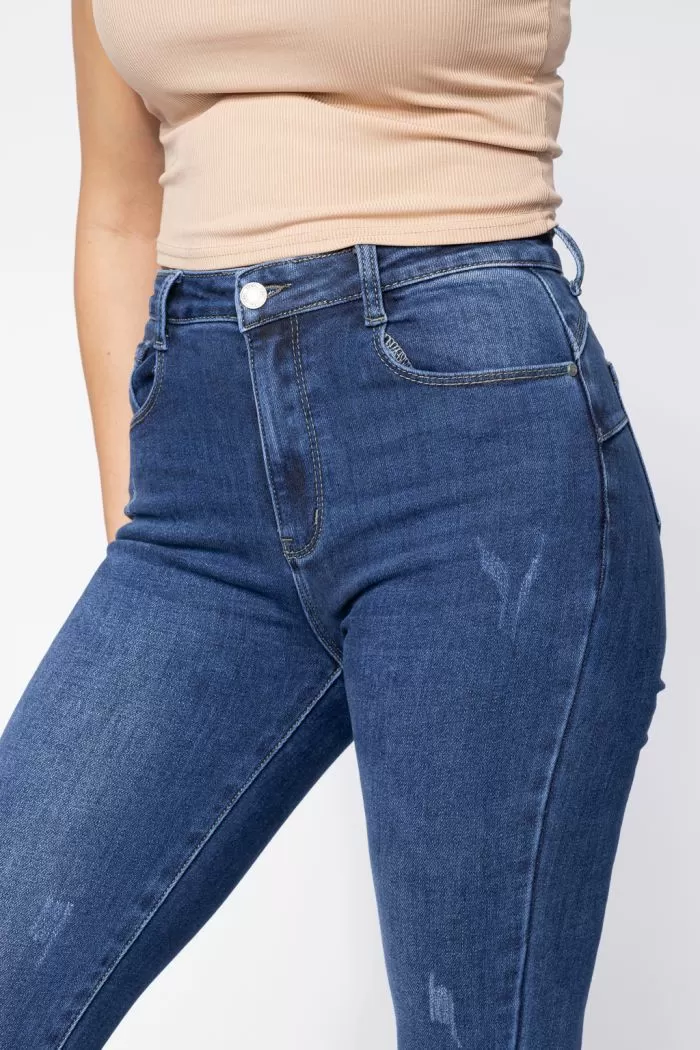 Blugi Skinny cu PushUp Vatuiti Dama Zina2 Albastri #A618