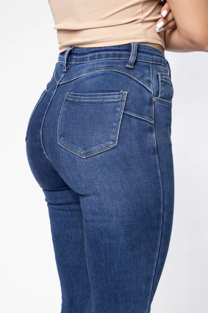 Blugi Skinny cu PushUp Vatuiti Dama Zina2 Albastri #A618