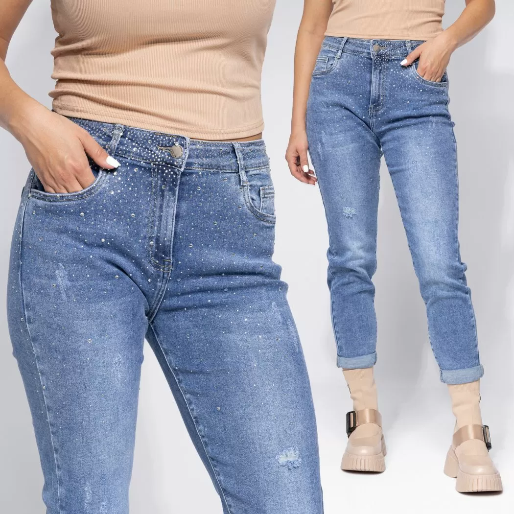 Blugi MomFit Dama Aria Albastri #A623
