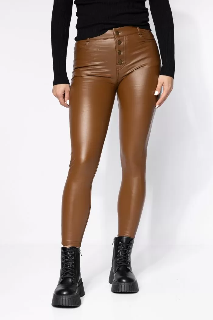 Pantaloni Piele Ecologica Vatuiti Dama Elif Maro #A634
