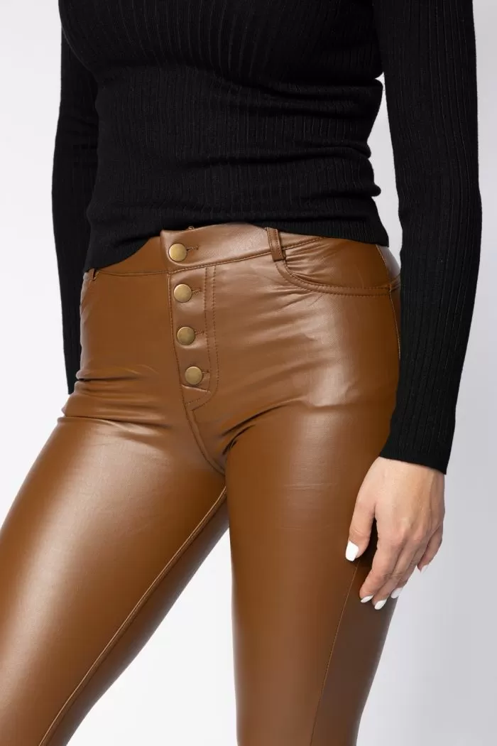 Pantaloni Piele Ecologica Vatuiti Dama Elif Maro #A634