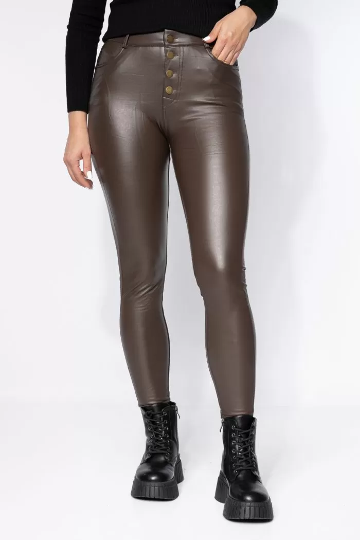 Pantaloni Piele Ecologica Vatuiti Dama Elif Maro #A635