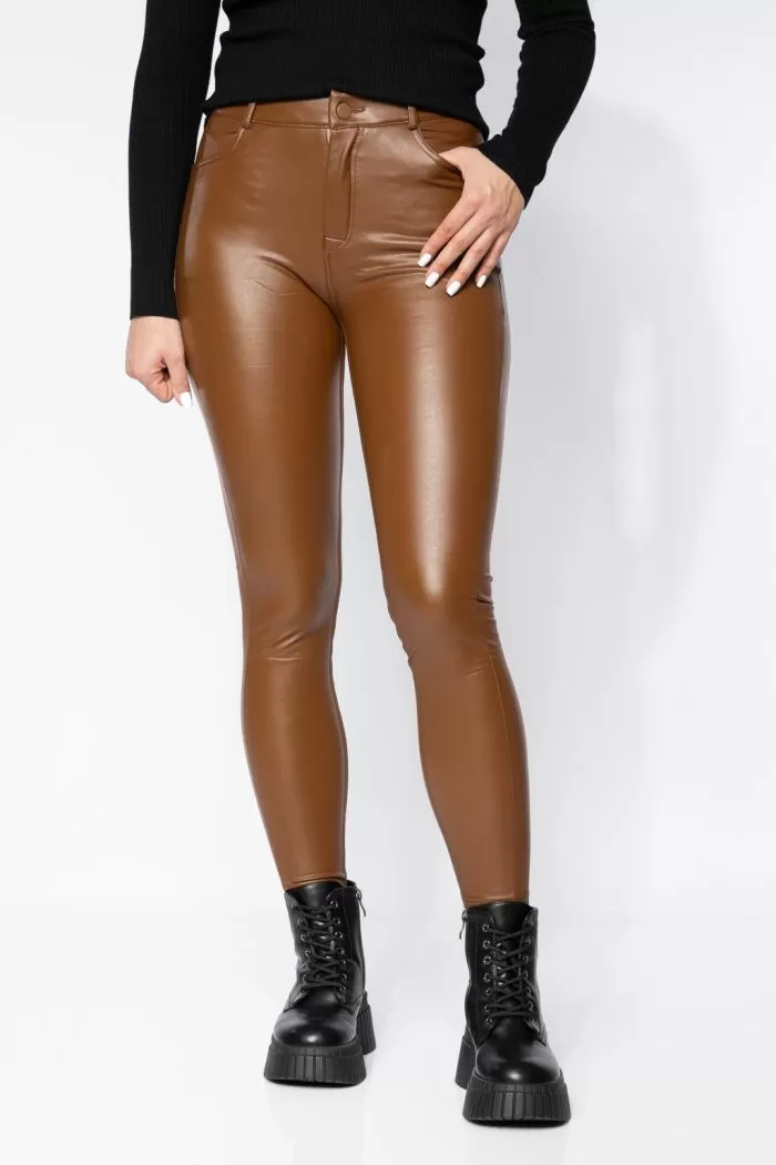Pantaloni Piele Ecologica cu PushUp Vatuiti Dama Emi Maro #A640