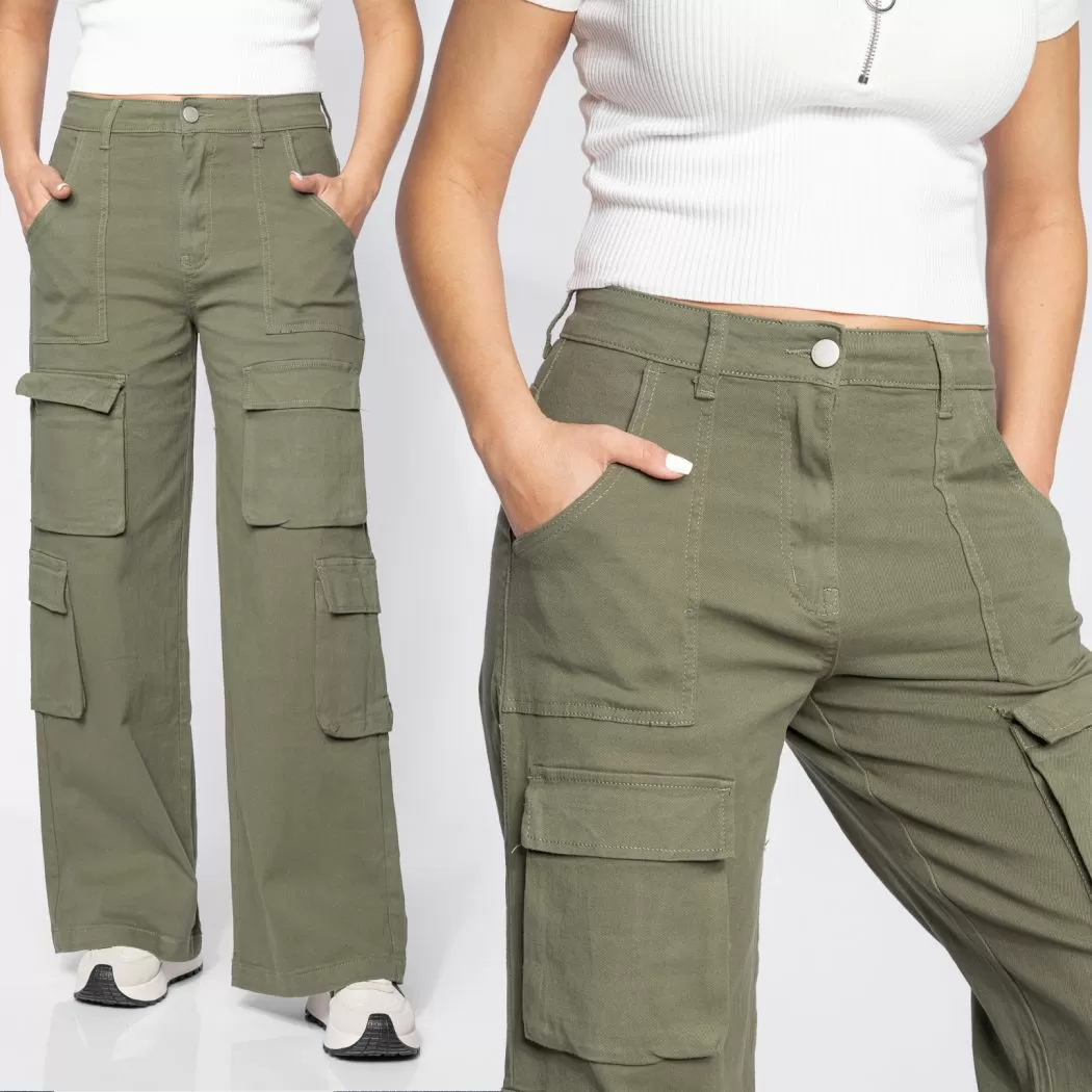Blugi Tip Cargo Dama Miki Khaki #A642