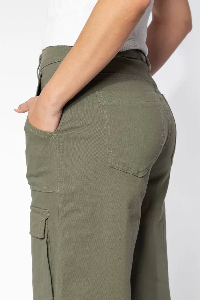 Blugi Tip Cargo Dama Miki Khaki #A642