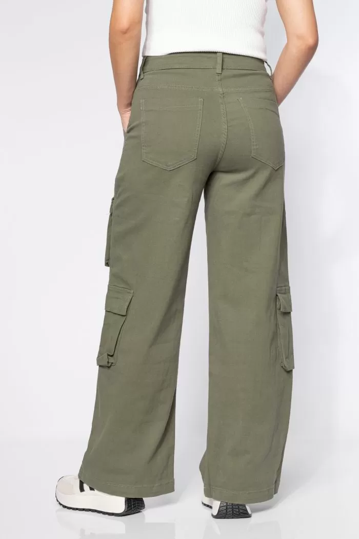 Blugi Tip Cargo Dama Miki Khaki #A642