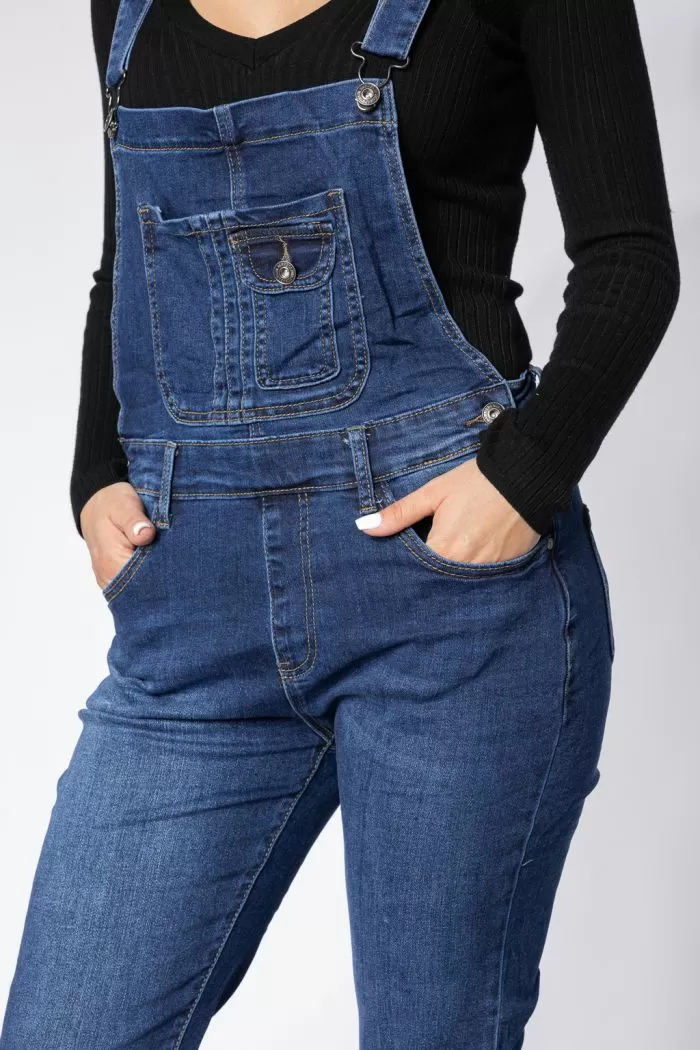 Salopeta Skinny Dama Alexa Albastra #A651