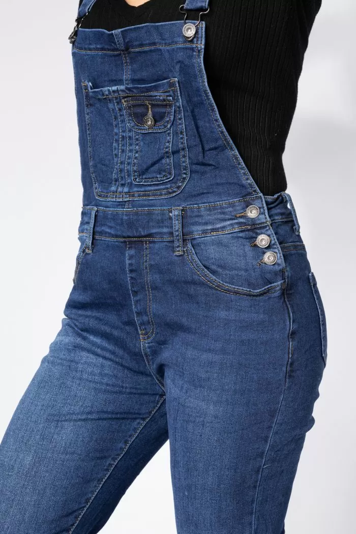 Salopeta Skinny Dama Alexa Albastra #A651