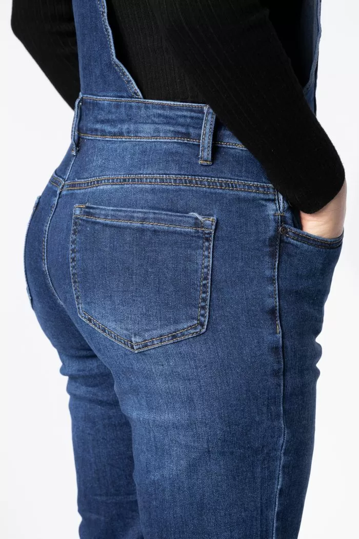 Salopeta Skinny Dama Alexa Albastra #A651