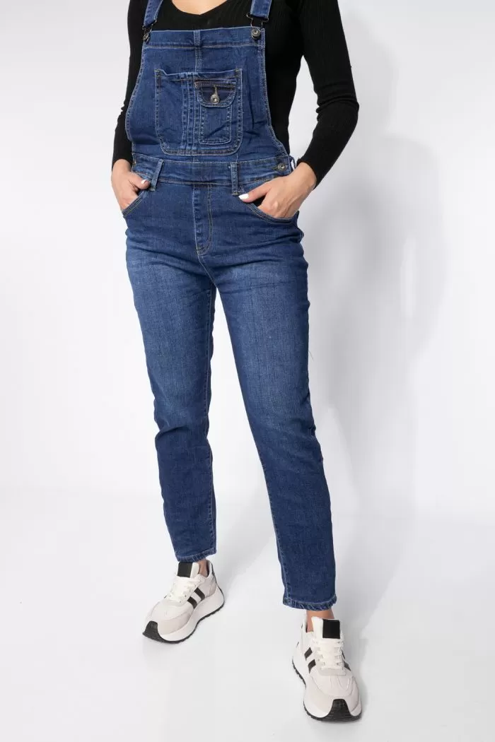 Salopeta Skinny Dama Alexa Albastra #A651
