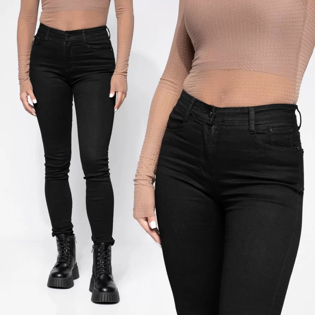 Isabella Fekete Skinny Női Farmer #A654