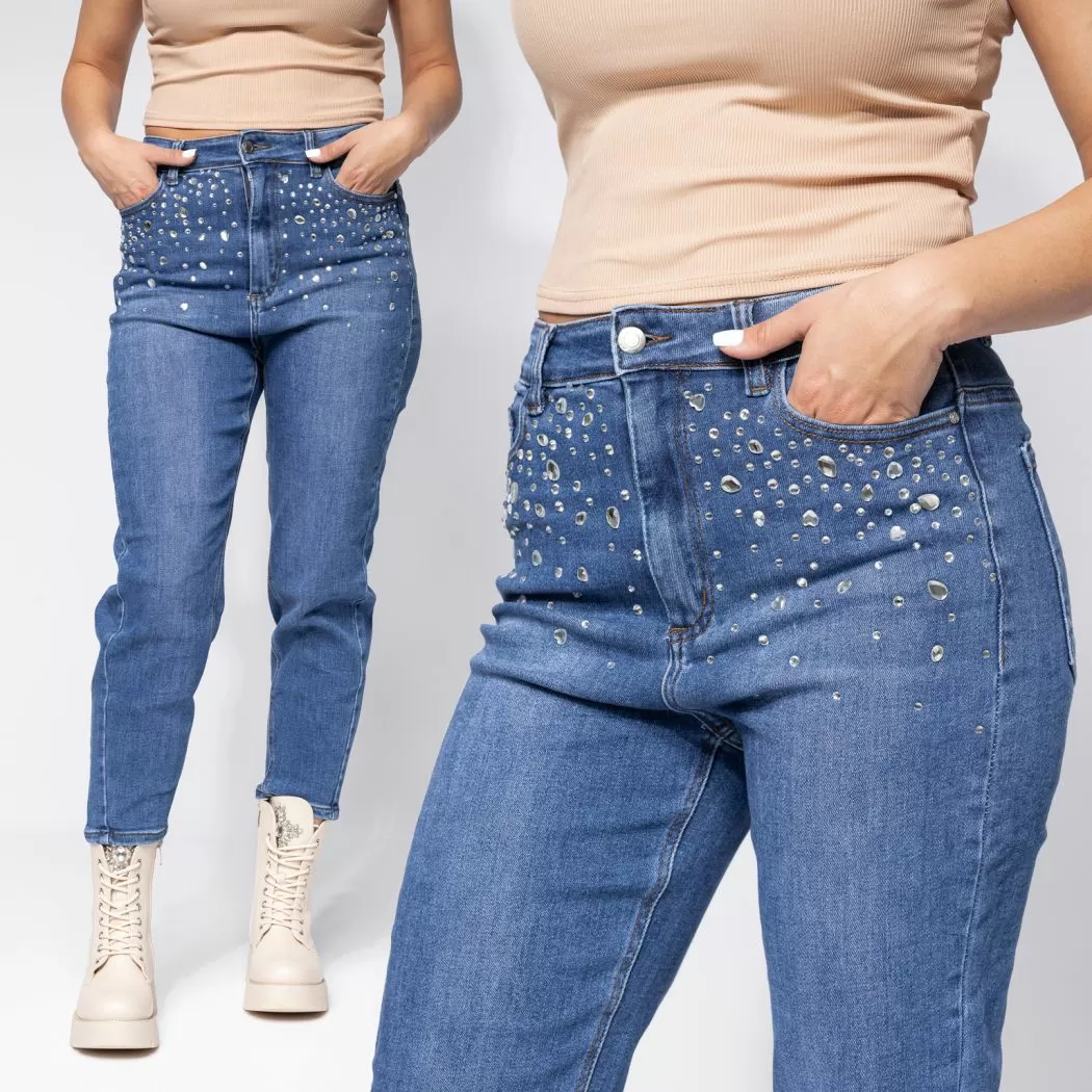 Blugi MomFit Dama Olivia Albastri #A656