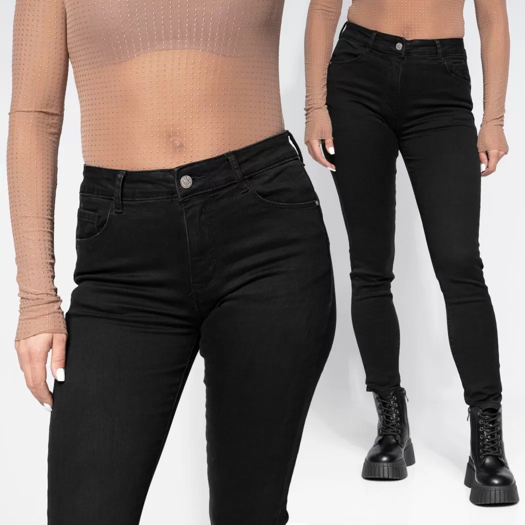 Blugi Skinny cu PushUp Vatuiti Dama Amira Negri #A661